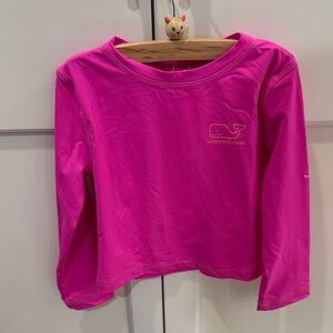 Vineyard Vines Girls Pink Long Sleeve Rashguard | Whale Logo | Size 4T
